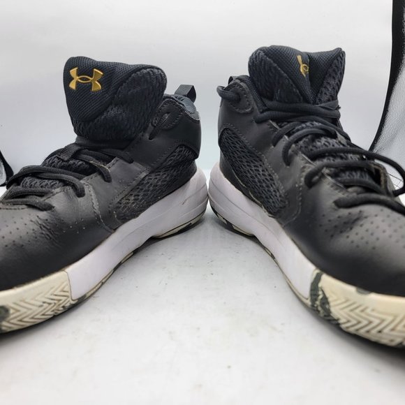 Under Armour Lockdown 5 Mens 11 Black Leather Basketball Shoes 3023949-003 main image 5